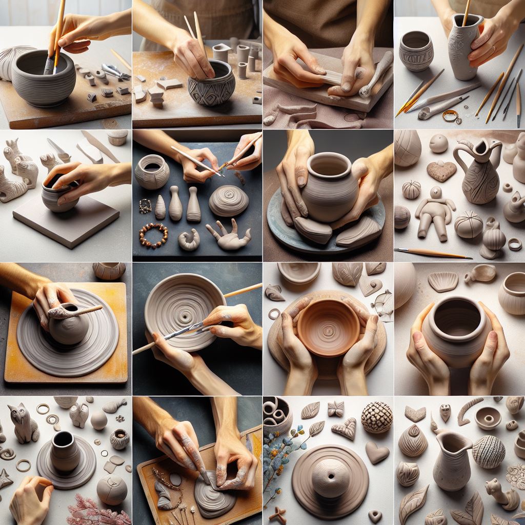 sculpting with clay to create gifts and favors