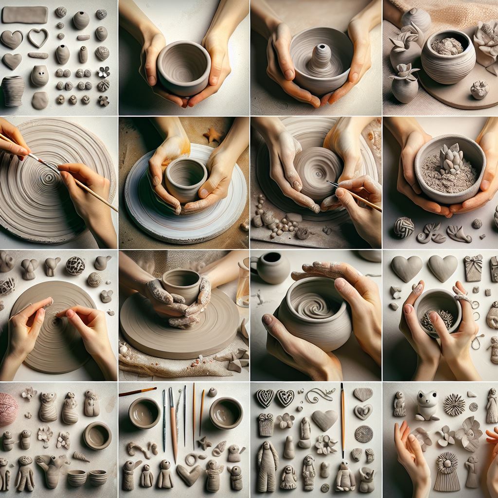 sculpting with clay to create gifts and favors